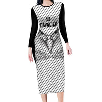 Cavalier Jamaica Football Custom Long Sleeve Bodycon Dress Come On Eagles - Wonder Print Shop