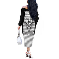 Cavalier Jamaica Football Custom Off The Shoulder Long Sleeve Dress Come On Eagles - Wonder Print Shop