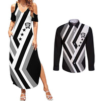 Cavalier Jamaica Football Custom Couples Matching Summer Maxi Dress and Long Sleeve Button Shirt Est 1962 Go Champions - Wonder Print Shop