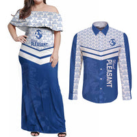 Mount Pleasant Jamaica Football Custom Couples Matching Off Shoulder Maxi Dress and Long Sleeve Button Shirt Come On Stush - Wonder Print Shop