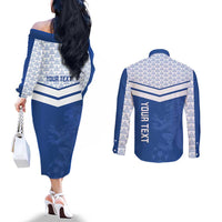 Mount Pleasant Jamaica Football Custom Couples Matching Off The Shoulder Long Sleeve Dress and Long Sleeve Button Shirt Come On Stush - Wonder Print Shop