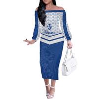 Mount Pleasant Jamaica Football Custom Off The Shoulder Long Sleeve Dress Come On Stush - Wonder Print Shop