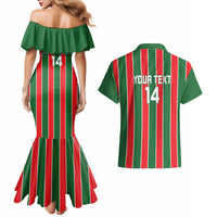 Robinhood Suriname Football Custom Couples Matching Mermaid Dress and Hawaiian Shirt Go Geen Strijd - Wonder Print Shop
