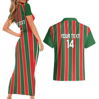 Robinhood Suriname Football Custom Couples Matching Short Sleeve Bodycon Dress and Hawaiian Shirt Go Geen Strijd - Wonder Print Shop