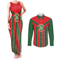 Robinhood Suriname Football Custom Couples Matching Tank Maxi Dress and Long Sleeve Button Shirt Go Geen Strijd - Wonder Print Shop