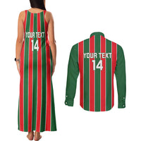 Robinhood Suriname Football Custom Couples Matching Tank Maxi Dress and Long Sleeve Button Shirt Go Geen Strijd - Wonder Print Shop