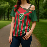 Robinhood Suriname Football Custom Cross Shoulder Shirt Go Geen Strijd - Wonder Print Shop