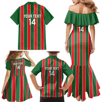 Robinhood Suriname Football Custom Family Matching Mermaid Dress and Hawaiian Shirt Go Geen Strijd - Wonder Print Shop