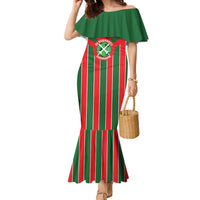Robinhood Suriname Football Custom Family Matching Mermaid Dress and Hawaiian Shirt Go Geen Strijd - Wonder Print Shop