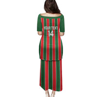 Robinhood Suriname Football Custom Family Matching Puletasi and Hawaiian Shirt Go Geen Strijd - Wonder Print Shop