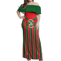Robinhood Suriname Football Custom Off Shoulder Maxi Dress Go Geen Strijd - Wonder Print Shop