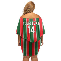 Robinhood Suriname Football Custom Off Shoulder Short Dress Go Geen Strijd - Wonder Print Shop