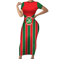 Robinhood Suriname Football Custom Short Sleeve Bodycon Dress Go Geen Strijd - Wonder Print Shop