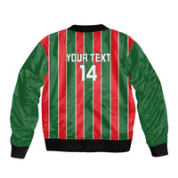 Robinhood Suriname Football Custom Sleeve Zip Bomber Jacket Go Geen Strijd - Wonder Print Shop