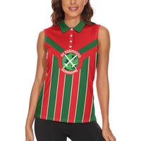 Robinhood Suriname Football Custom Women Sleeveless Polo Shirt Go Geen Strijd - Wonder Print Shop