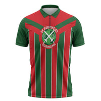 Robinhood Suriname Football Custom Zipper Polo Shirt Go Geen Strijd - Wonder Print Shop