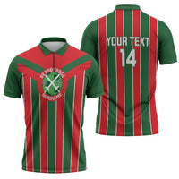 Robinhood Suriname Football Custom Zipper Polo Shirt Go Geen Strijd - Wonder Print Shop