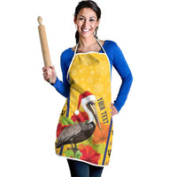 Personalized Barbados Christmas Apron Bajan Xmas Brown Pelican Santa - Wonder Print Shop