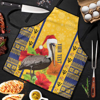 Personalized Barbados Christmas Apron Bajan Xmas Brown Pelican Santa - Wonder Print Shop