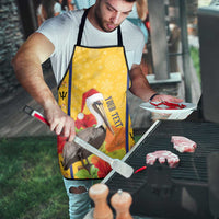 Personalized Barbados Christmas Apron Bajan Xmas Brown Pelican Santa - Wonder Print Shop