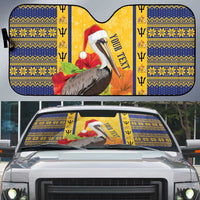 Personalized Barbados Christmas Auto Sun Shade Bajan Xmas Brown Pelican Santa - Wonder Print Shop