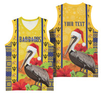 Personalized Barbados Christmas Basketball Jersey Bajan Xmas Brown Pelican Santa - Wonder Print Shop