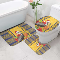 Personalized Barbados Christmas Bathroom Set Bajan Xmas Brown Pelican Santa - Wonder Print Shop