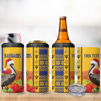 Personalized Barbados Christmas 4 in 1 Can Cooler Tumbler Bajan Xmas Brown Pelican Santa - Wonder Print Shop