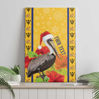 Personalized Barbados Christmas Canvas Wall Art Bajan Xmas Brown Pelican Santa - Wonder Print Shop