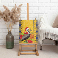Personalized Barbados Christmas Canvas Wall Art Bajan Xmas Brown Pelican Santa - Wonder Print Shop