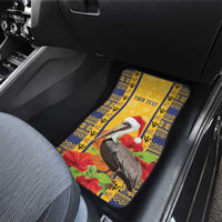 Personalized Barbados Christmas Car Mats Bajan Xmas Brown Pelican Santa - Wonder Print Shop