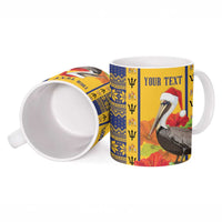 Personalized Barbados Christmas Ceramic Mug Bajan Xmas Brown Pelican Santa - Wonder Print Shop