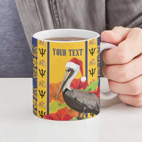 Personalized Barbados Christmas Ceramic Mug Bajan Xmas Brown Pelican Santa - Wonder Print Shop