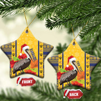Personalized Barbados Christmas Ceramic Ornament Bajan Xmas Brown Pelican Santa - Wonder Print Shop