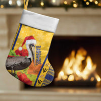 Personalized Barbados Christmas Stocking Bajan Xmas Brown Pelican Santa - Wonder Print Shop