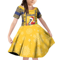 Personalized Barbados Christmas Family Matching Off Shoulder Short Dress and Hawaiian Shirt Bajan Xmas Brown Pelican Santa - Wonder Print Shop