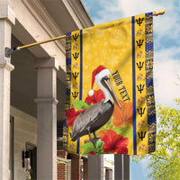 Personalized Barbados Christmas Garden Flag Bajan Xmas Brown Pelican Santa - Wonder Print Shop