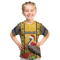 Personalized Barbados Christmas Kid T Shirt Bajan Xmas Brown Pelican Santa - Wonder Print Shop