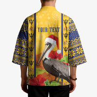 Personalized Barbados Christmas Kimono Bajan Xmas Brown Pelican Santa - Wonder Print Shop