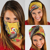 Personalized Barbados Christmas Neck Gaiter Bajan Xmas Brown Pelican Santa - Wonder Print Shop