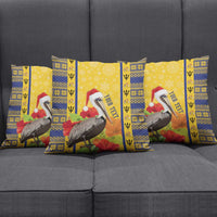 Personalized Barbados Christmas Pillow Cover Bajan Xmas Brown Pelican Santa - Wonder Print Shop