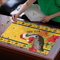 Personalized Barbados Christmas Puzzle Bajan Xmas Brown Pelican Santa - Wonder Print Shop