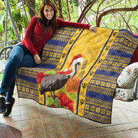 Personalized Barbados Christmas Quilt Bajan Xmas Brown Pelican Santa - Wonder Print Shop