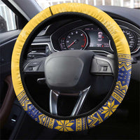 Barbados Christmas Steering Wheel Cover Bajan Xmas Brown Pelican Santa - Wonder Print Shop