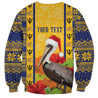 Personalized Barbados Christmas Sweatshirt Bajan Xmas Brown Pelican Santa - Wonder Print Shop