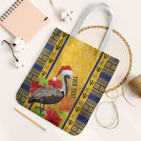 Personalized Barbados Christmas Tote Bag Bajan Xmas Brown Pelican Santa - Wonder Print Shop