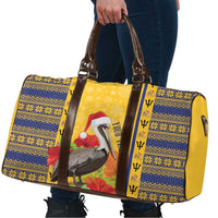 Personalized Barbados Christmas Travel Bag Bajan Xmas Brown Pelican Santa - Wonder Print Shop