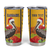 Personalized Barbados Christmas Tumbler Cup Bajan Xmas Brown Pelican Santa - Wonder Print Shop