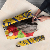 Personalized Barbados Christmas Umbrella Bajan Xmas Brown Pelican Santa - Wonder Print Shop