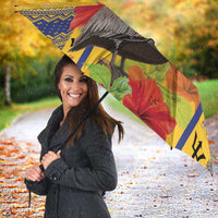 Personalized Barbados Christmas Umbrella Bajan Xmas Brown Pelican Santa - Wonder Print Shop